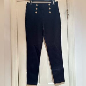 ZARA HIGH RISE BUTTONED LEGGINGS